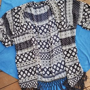 EXPRESS Boho Sheer Fringe Kimono Cardigan …